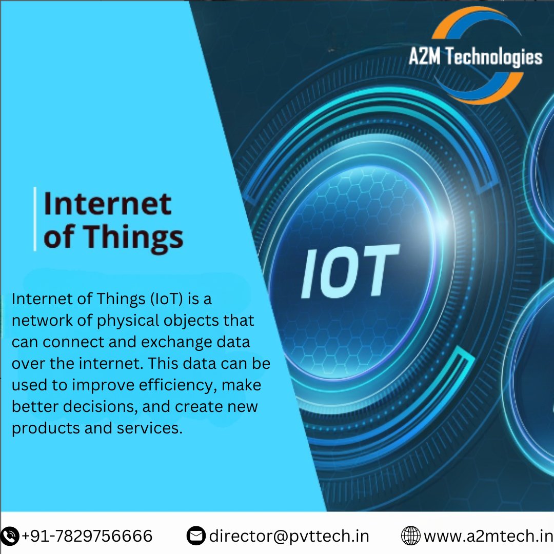 TechnologiesA2m's tweet image. In a world characterized by rapid technological advancements, the Internet of Things (IoT) stands as a beacon of innovation, seamlessly fusing the virtual and physical dimensions of our lives.
visit our website a2mtech.in
#InternetOfThings #IOTTechnology #IOTDevices