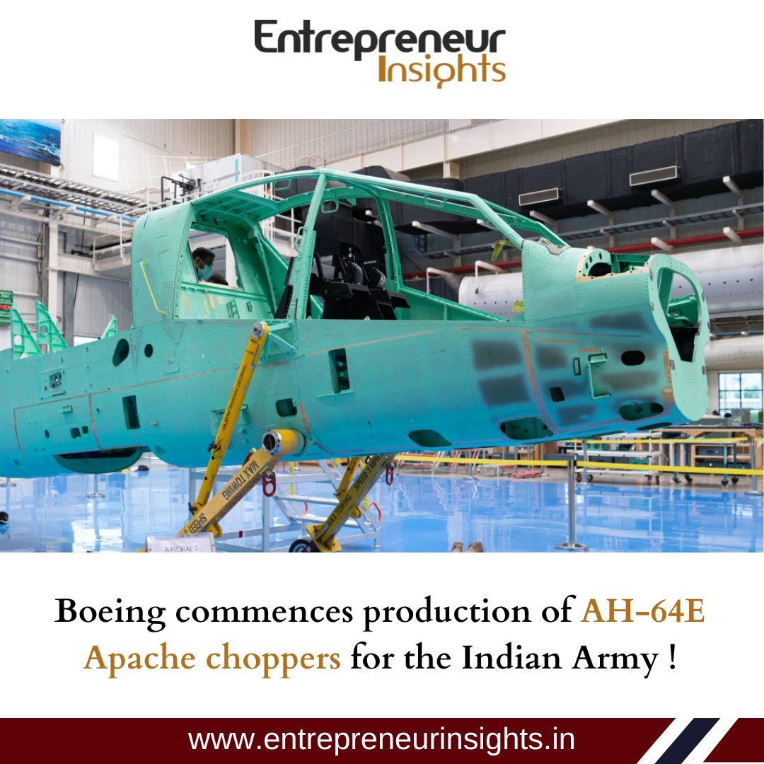 ei_magazine15's tweet photo. On Wednesday, Boeing announced that work had begun at its Mesa factory in Arizona to begin building Apache attack helicopters for the Indian Army.

To know more visit https://t.co/LjsB637P17

#entrepreneurinsights #apachehelicopter #combathelicopter #helicopters #attackhelicopter https://t.co/C1QysTiVx1