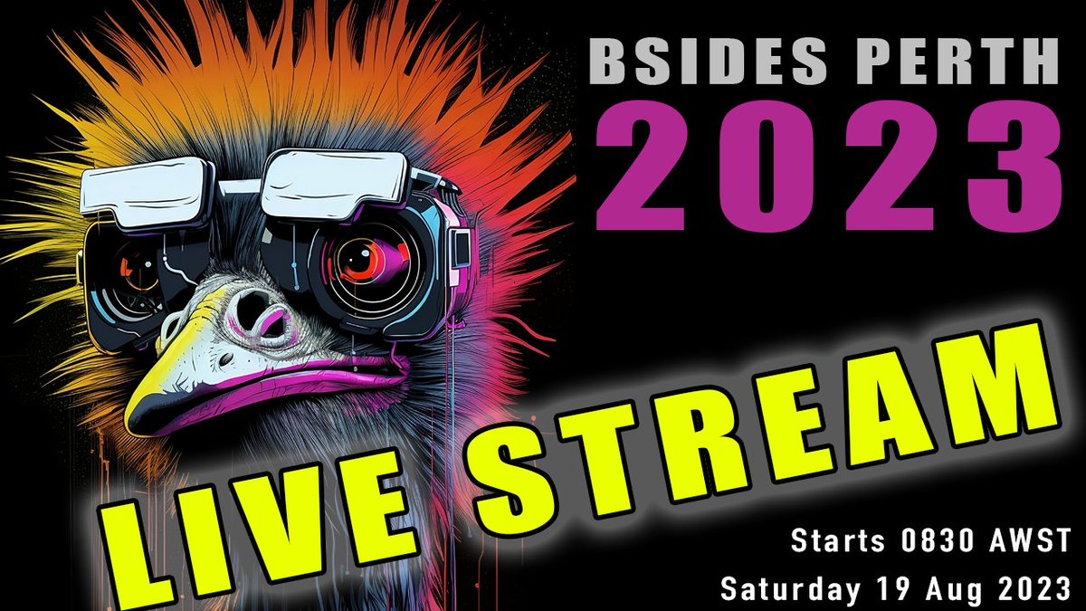 The link you all have been waiting for, BSides Perth 2023 livestream youtube.com/watch?v=L6nv__… #bsidesperth