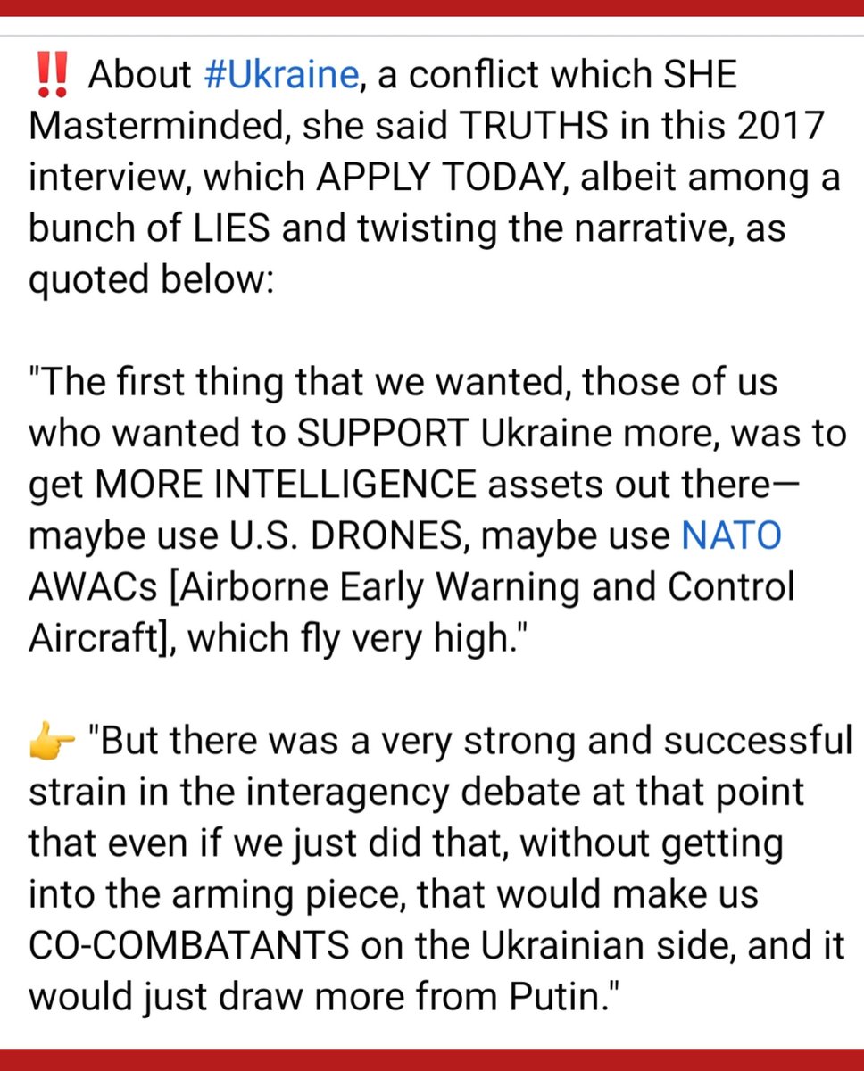 Dr_LCorredor's tweet photo. 4/ In this 2017 interview with Frontine PBS, she brags about her role in preparing #Ukraine for the US/NATO #ProxyWar against #Russia.
The statements she made, APPLY TODAY! 
While #demonising Putin and blaming him for everything.
A lot of "projection"!

See quotes in posts below. https://t.co/49n87wxPh4