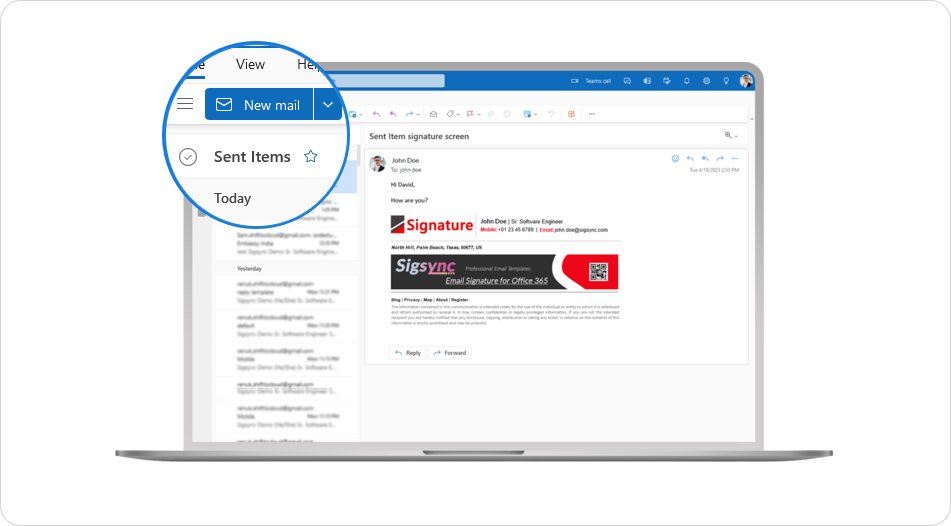 📩 Say goodbye to missing signatures! 😎, Unlike Microsoft's default email sigs, Sigsync server-side signatures let you see them in 'Sent  Items'. 💌 Keep your email records complete and professional!  #EmailProductivity #Sigsync #sentitems