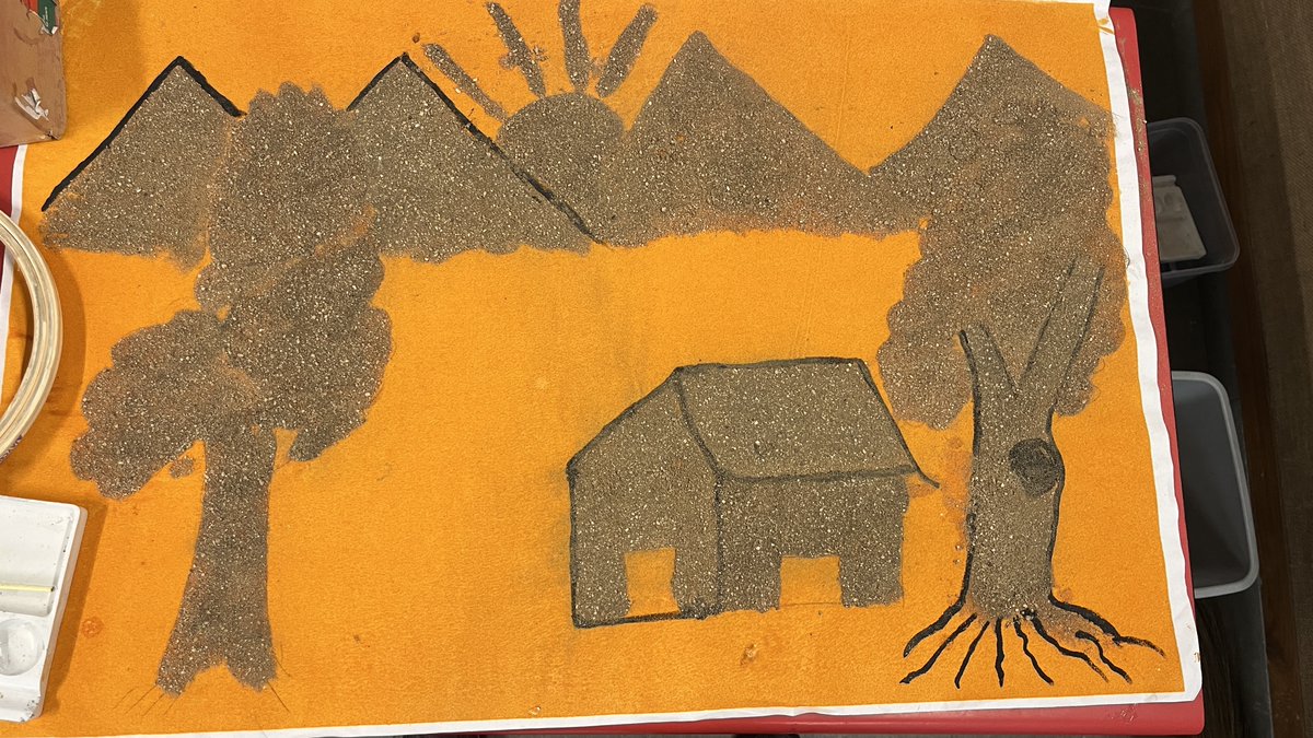 Sand painting is a source of profound inspiration, evoking a deep sense of affection and connection. Through this art form, students have the privilege of imbibing a multitude of invaluable lessons that extend far beyond the canvas. still incomplete