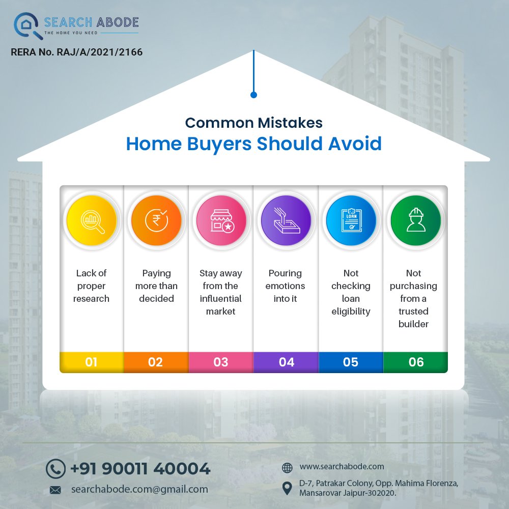 Buying a home is a big step, and we all want to make the best choices. There are common mistakes that you have to avoid while purchasing your dream home.
𝐇𝐚𝐩𝐩𝐲 𝐡𝐨𝐮𝐬𝐞 𝐡𝐮𝐧𝐭𝐢𝐧𝐠! 🏠😊

#HomeBuyingTips #AvoidMistakes #HappyHouseHunting #DreamHome #SearchAbode