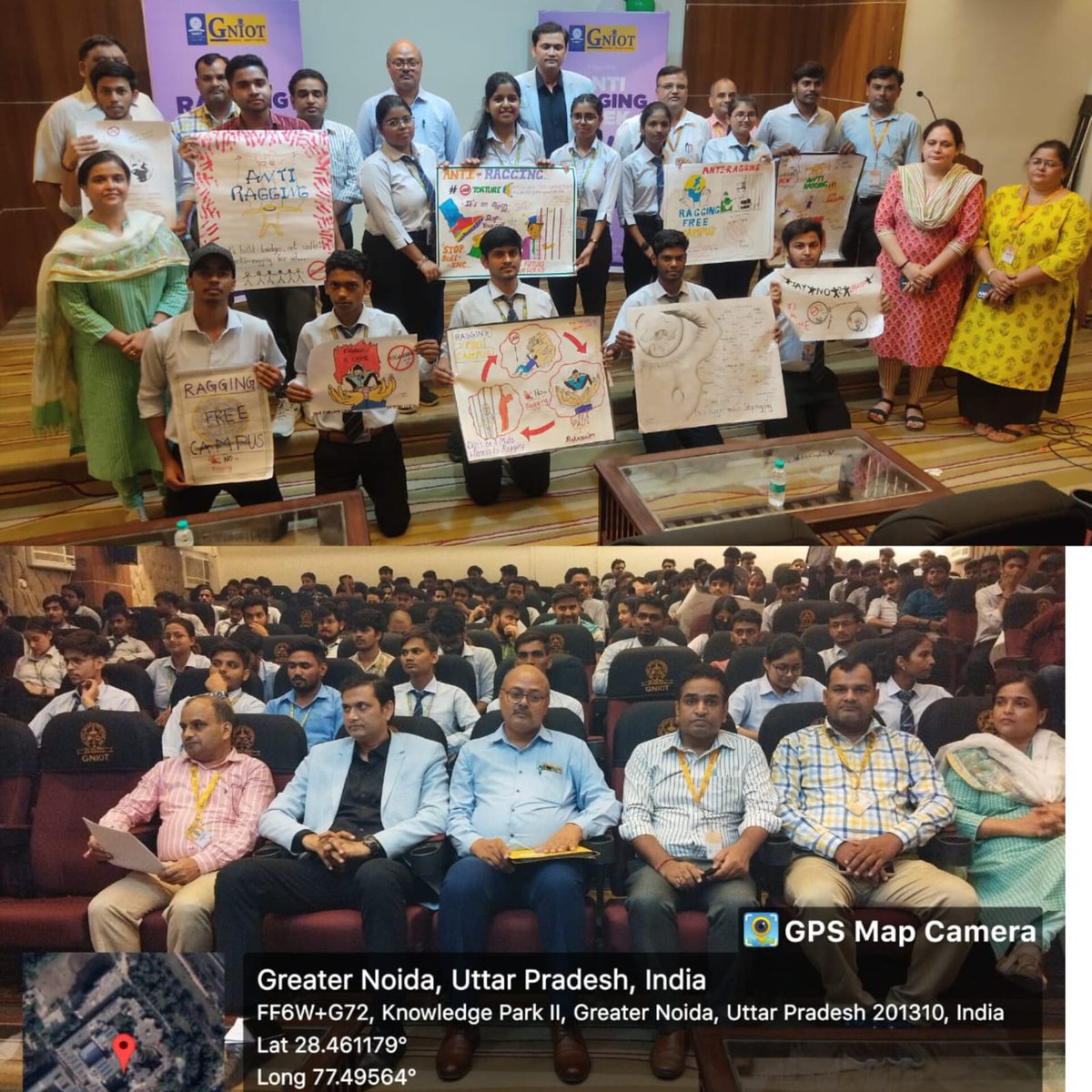 GNIOTCollege's tweet photo. 🏫GNIOT(ENGG. INSTITUTE) #AntiRagging committee today organised a #PosterMaking activity participated by B. Tech first year students under the AntiRagging week celebrations from 12 aug to 18aug 2023🎉🖼️
#GNIOT #CreatingSafeSpaces #InspiringPosterMaking #CampusUnity https://t.co/1r9fFkIhNU