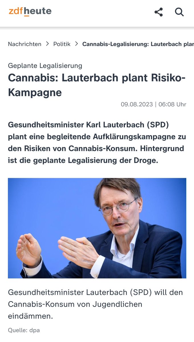 Kannste Dir nicht ausdenken: #Lauterbach legalisiert #cannabis und plant dann eine Kampagne, um vor den Gefahren zu warnen. So kann man Steuergelder auch zum Fester rauswerfen...
#canabislegalisierung