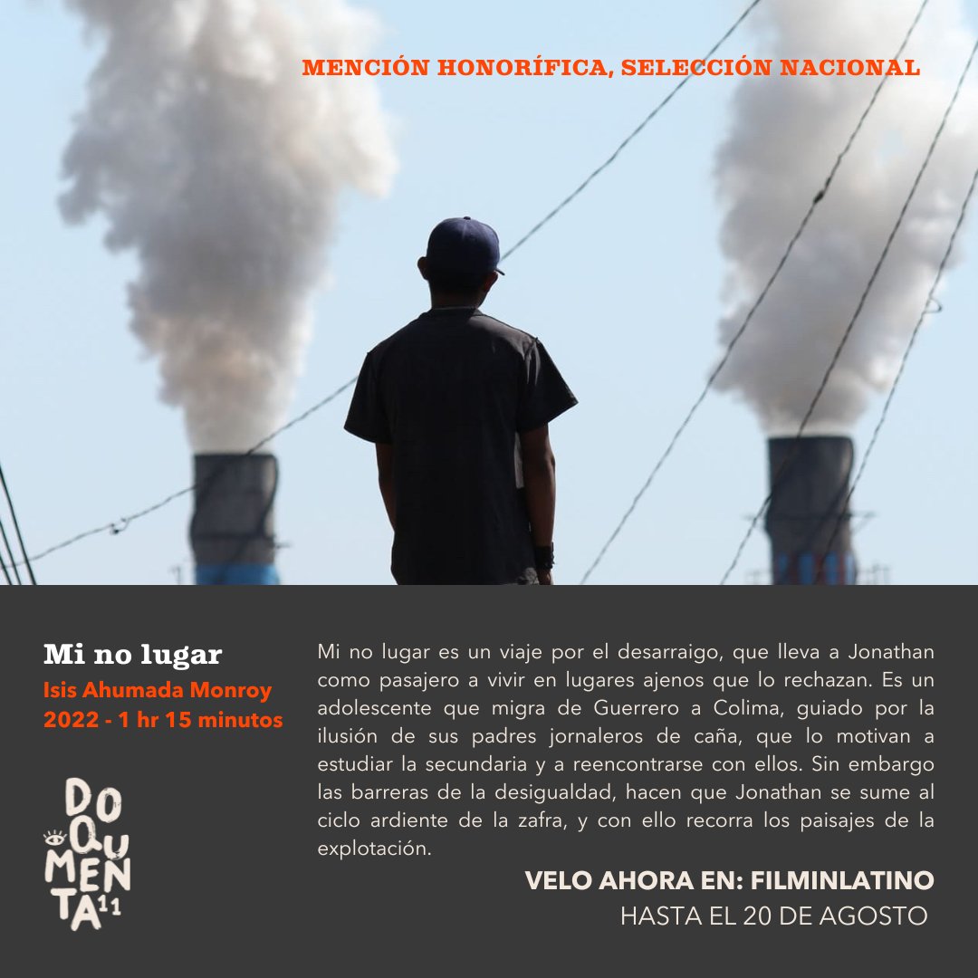 #DOQUMENTAMx en @FilminLatino 🎬

¡Prepara las palomitas! 🍿Revive el documental MI NO LUGAR quien tuvo mención honorífica en la categoría de la SELECCIÓN NACIONAL👁

Puedes entrar al siguiente link:
💻 filminlatino.mx/festival/doqum…