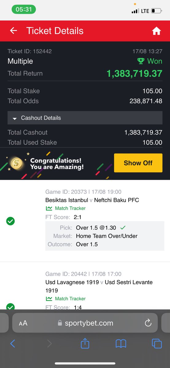 Jayfpredict's tweet photo. @_ekitipikin_ @_ekitipikin_  booked this 238,000 odds last night cut 1 🥶 @_ekitipikin_ https://t.co/ehmmZxxxmX