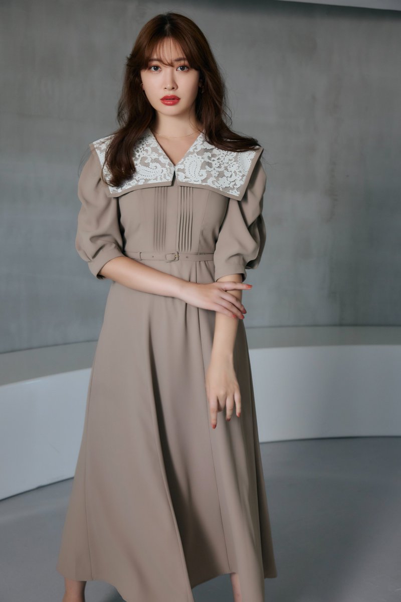 ワンピース Her lip to Vyronas Lace Collar Dress Vyronas Lace Collar Dress// 特別な日にもお召しいただける レース