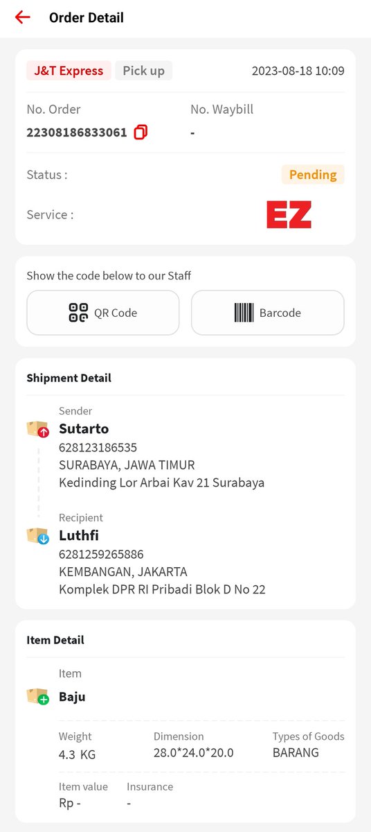 maulidabdullah's tweet photo. @jntexpressid tolong ini belum di pickup https://t.co/9hpFcimTc1
