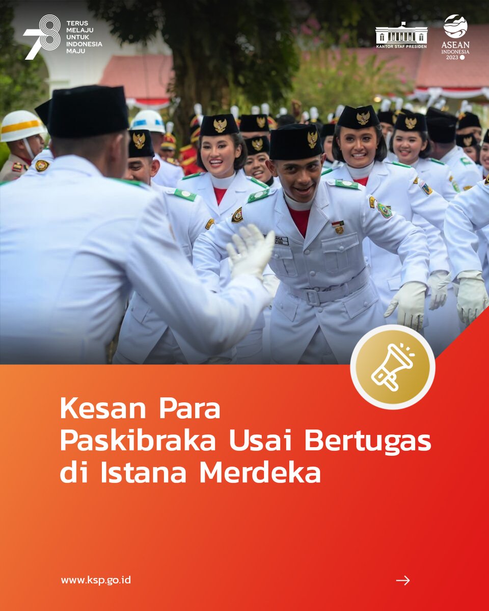 #TuandanPuan, sejumlah Pasukan Pengibar Bendera Pusaka (Paskibraka) menyampaikan kesannya setelah bertugas pada upacara HUT Kemerdekaan RI, 17 Agustus 2023 di Istana Merdeka.

#IndonesiaTerusMelaju #HUTRI78 #KSP