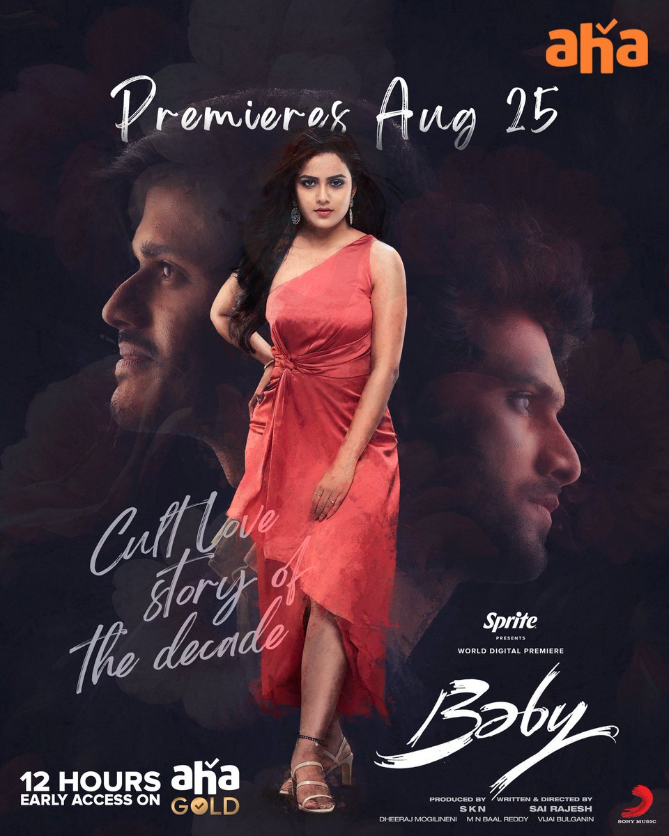 Telugu blockbuster #Baby (2023) premieres Aug 25th on @ahavideoIN. @ananddeverkonda @iamvaishnavi04 @sairazesh @viraj_ashwin @VijaiBulganin @SonyMusicSouth @SKNonline @DheeMogilineni @MassMovieMakers