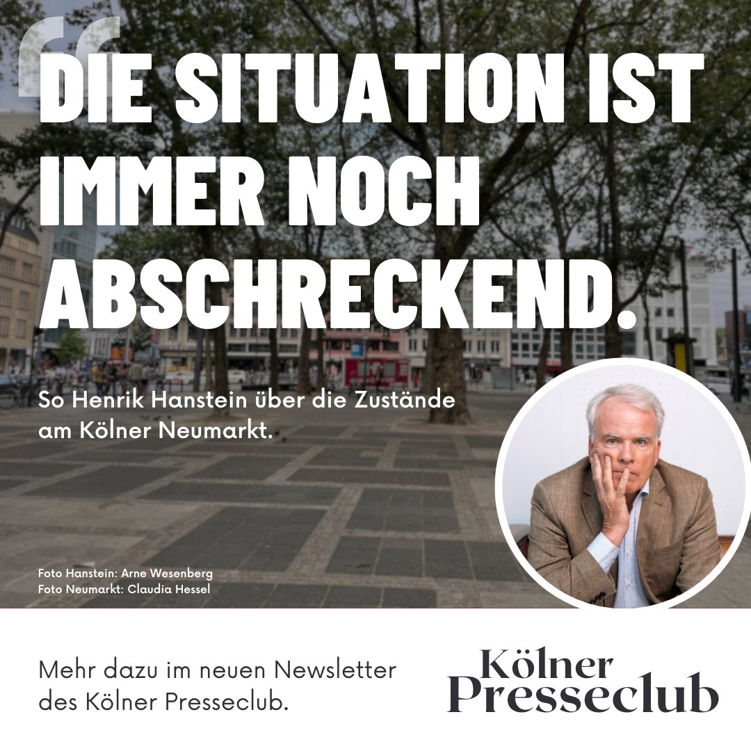 Zeigen, was ist: Verwahrlosung auf öffentlichen Kölner Plätzen. Mein neuer Newsletter im <a href="/KPresseclub/">Kölner Presseclub</a>  e.V.
Zum link:
mailchi.mp/.../newsletter…