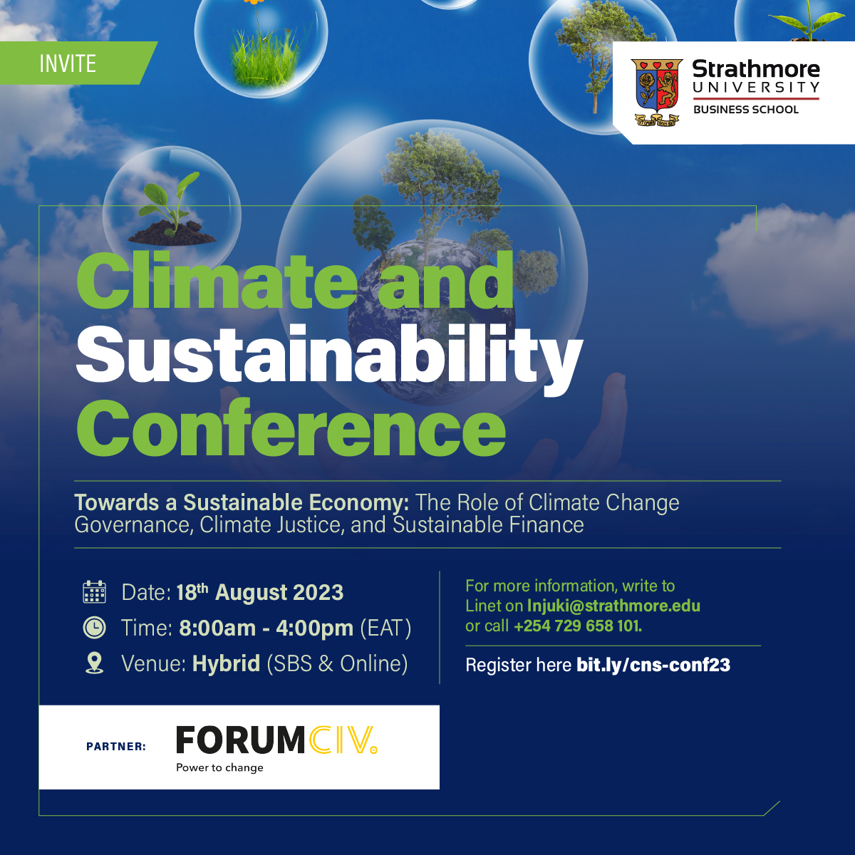 ForumCivESA's tweet photo. All set for the #ClimateSustainabilityConference 2023 at @SBSKenya. We look forward to an impactful discussion on the role of climate change governance and climate justice towards a sustainable economy.
#GoingGreen #PlantandNurtureaTree
@StrathU @SwedeninKE @Annika_Sweden https://t.co/b1FUKSf6qg