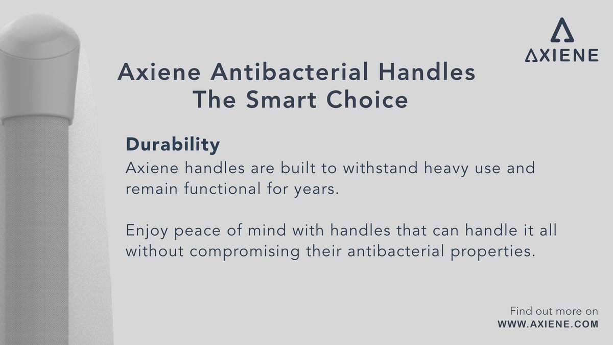 Experience the ultimate germ protection with Axiene Antibacterial Handles! Perfect for high-traffic areas like hospitals, schools, and offices. Enjoy durable handles that safeguard your space without compromising style. #HygenicHandles #InfectionPrevention #InfectionControl