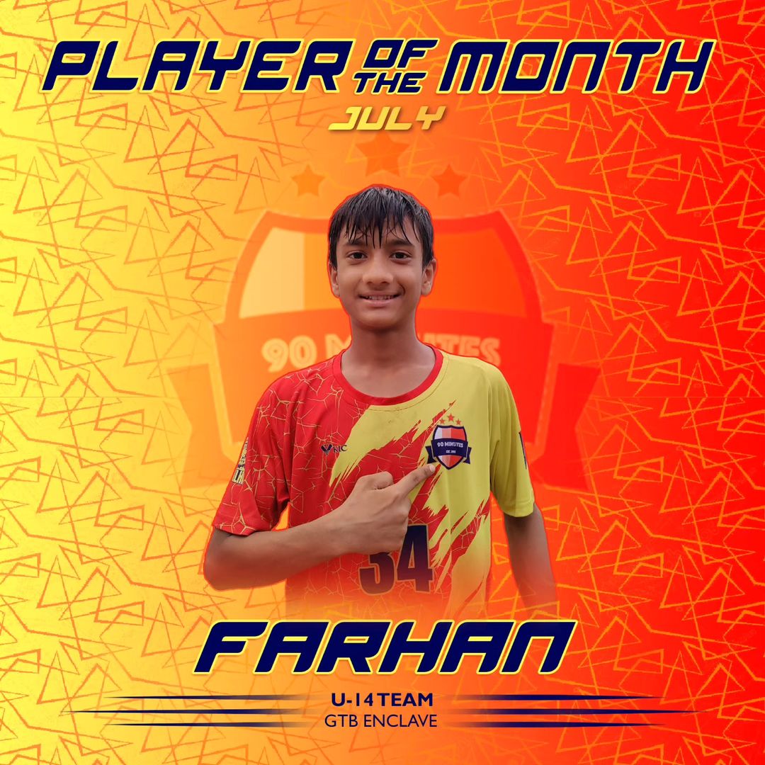 90minutesfc's tweet photo. July U-14 Player of the Month : Farhan
( Branch : GTB Enclave )
.
.
#nmfc #nmfcacademy #weare90 #makeitcount #iamnmfc #AnybodyCanPlay #dilshadgarden #GreenwoodOut #Mason #Sancho #UEFASuperCup #UEFA #Giggs #Barcola #Kudus #FIFA #Hazard #Ribery
#Hibs #Pessy #15YearsOfViratKohli https://t.co/I43YqEGvlN