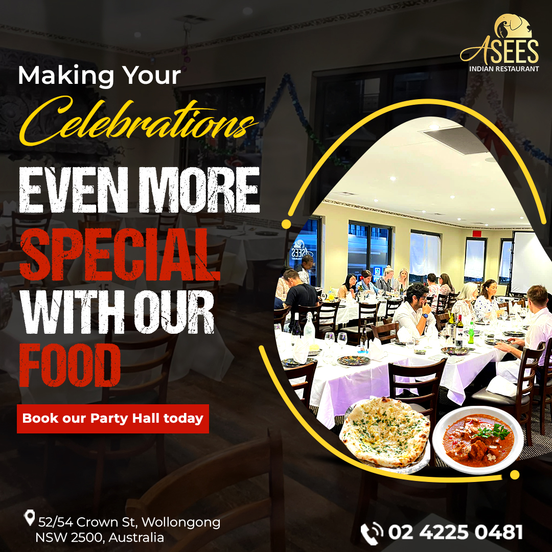 Making Your Celebrations Even
 More Special With Our Food’

Book our Party Hall today 
☎️ 02 4225 0481
🌐asees.com.au

#AseesRestaurant #AseesIndianRestaurant #Foodgasm #cattering #foodlove #foodlovers #birthday #Australia #FoodieLife #InstaGoodFood #Wollongong