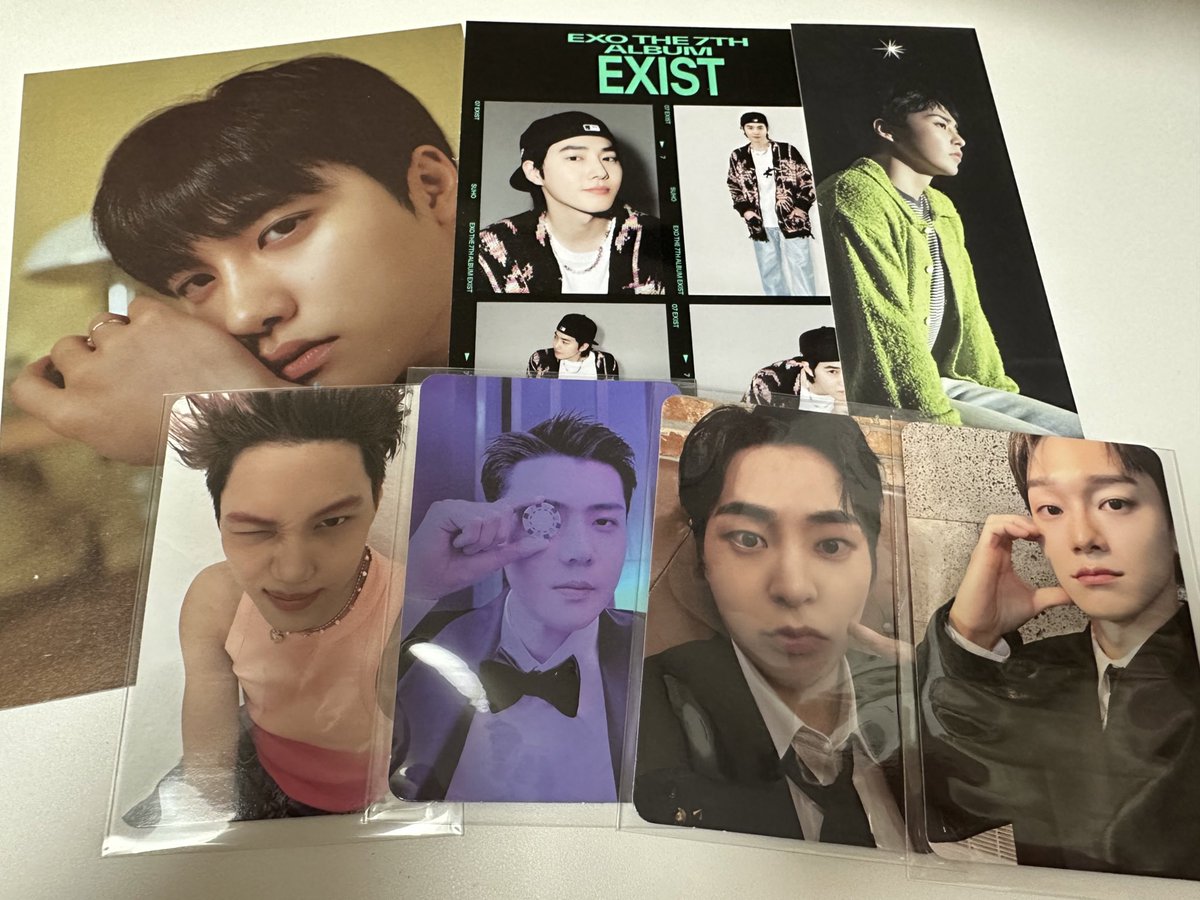 rexoina's tweet photo. EXO EXIST 交換をお願いします

譲　D.O.、シウミン、スホ、チェン、セフン、カイ

求　フォトマティック:ベッキョン、ベク
　　ブックマーク：カイ、スホ
　　ポスカ:スホ
　　トレカは画像、異種交換可能です
郵送にて交換希望です😊
どなたかいましたらよろしくお願いします🥺 https://t.co/NxXR3qR28R