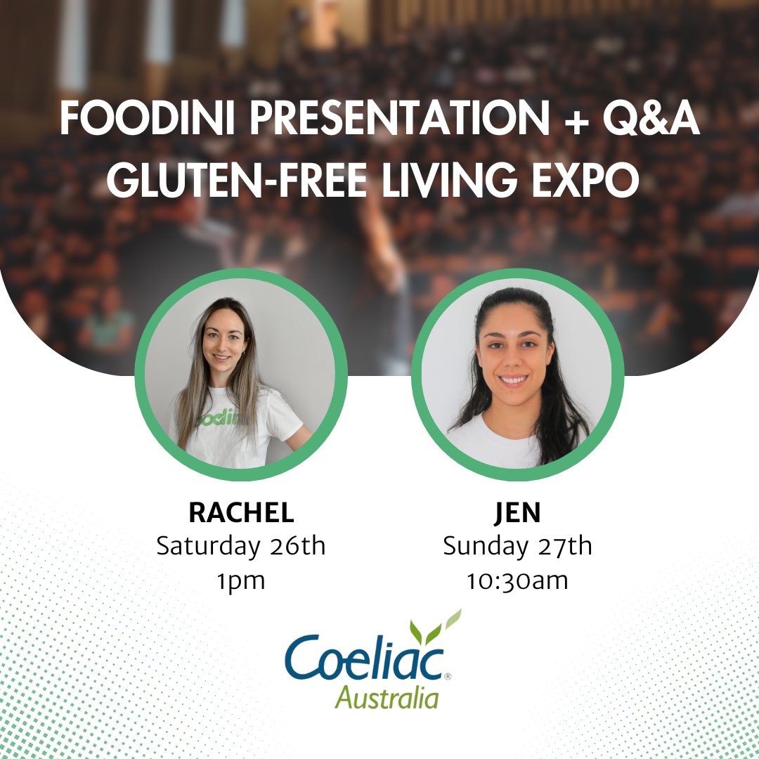 📣 Exciting news! #Foodini is presenting at the Gluten-Free Living Expo in Sydney! 🌾 Catch Rachel on 26th Aug at 1pm and Jen on 27th Aug at 10:30am. Bring your Qs! 🍲🎉 #GlutenFreeSydney #CeliacFriendly #Sydneyexpo