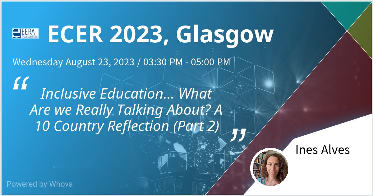 Ines Alves (@inesalves) on Twitter photo If you're at #ECER2023 join us to discuss: Inclusive Education... What Are we Really Talking About? A 2 part panel (1.30-5pm) with 10 country perspectives, using <a href="/artilesaj/">Alfredo J Artiles, Lee L. Jacks Prof. of Education</a> and Dyson's framework and chaired by Lani Florian ๐ฆ๐บ๐จ๐ณ๐ช๐ธ๐ฎ๐ช๐จ๐ญ๐ฉ๐ช๐ซ๐ฎ๐ฎ๐ธ๐ต๐น๐ด๓ ง๓ ข๓ ณ๓ ฃ๓ ด๓ ฟ <a href="/UofGEducation/">School of Education</a> If you're at #ECER2023 join us to discuss: Inclusive Education... What Are we Really Talking About? A 2 part panel (1.30-5pm) with 10 country perspectives, using <a href="/artilesaj/">Alfredo J Artiles, Lee L. Jacks Prof. of Education</a> and Dyson's framework and chaired by Lani Florian ๐ฆ๐บ๐จ๐ณ๐ช๐ธ๐ฎ๐ช๐จ๐ญ๐ฉ๐ช๐ซ๐ฎ๐ฎ๐ธ๐ต๐น๐ด๓ ง๓ ข๓ ณ๓ ฃ๓ ด๓ ฟ <a href="/UofGEducation/">School of Education</a>