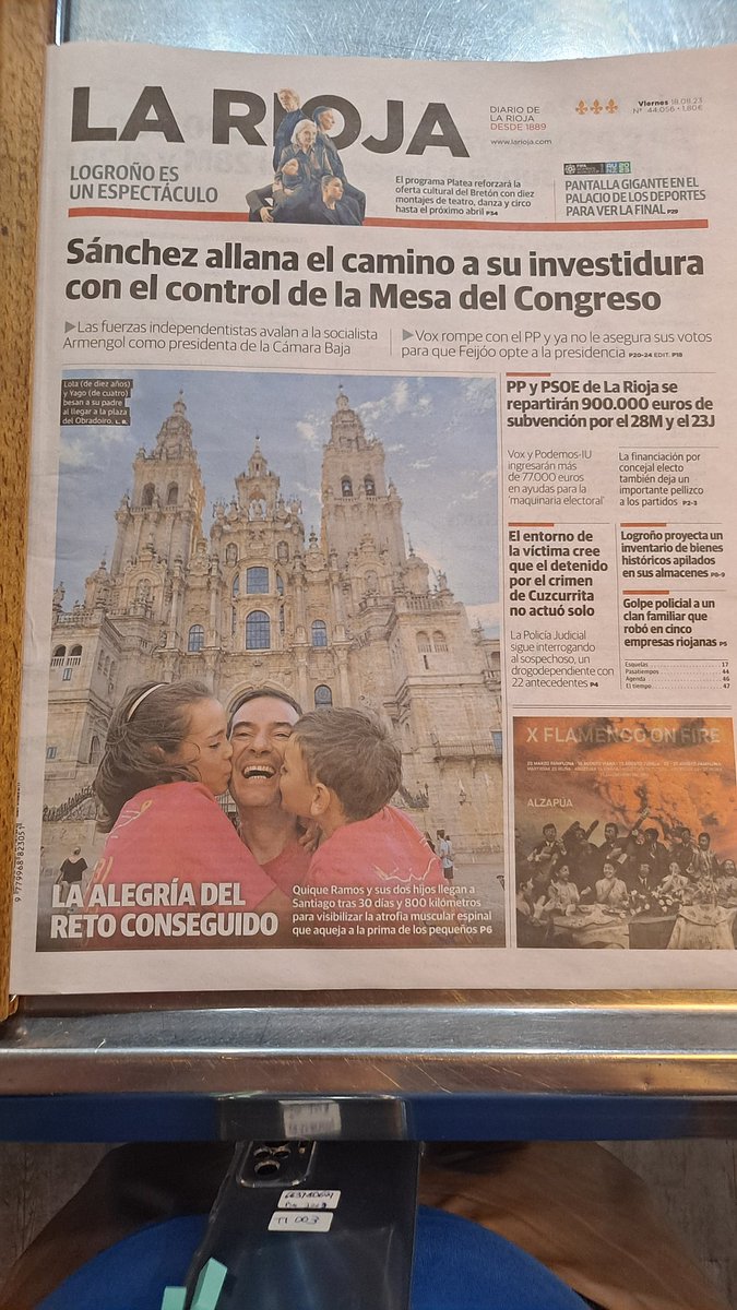 Buenos dias #cadadiasaleelsol pero no todos los dias sale en portada de <a href="/lariojacom/">lariojacom</a> gente tan maja.

Asi que mi #FF para <a href="/NutriumPFG/">Nutrium, Dietistas - Nutricionistas</a> y su viaje para mejorar la vida de los niños que viven con Atrofia Muscular Espinal

<a href="/VoltEspana/">Volt España</a> haremos politicas apoyadas y apoyando la ciencia