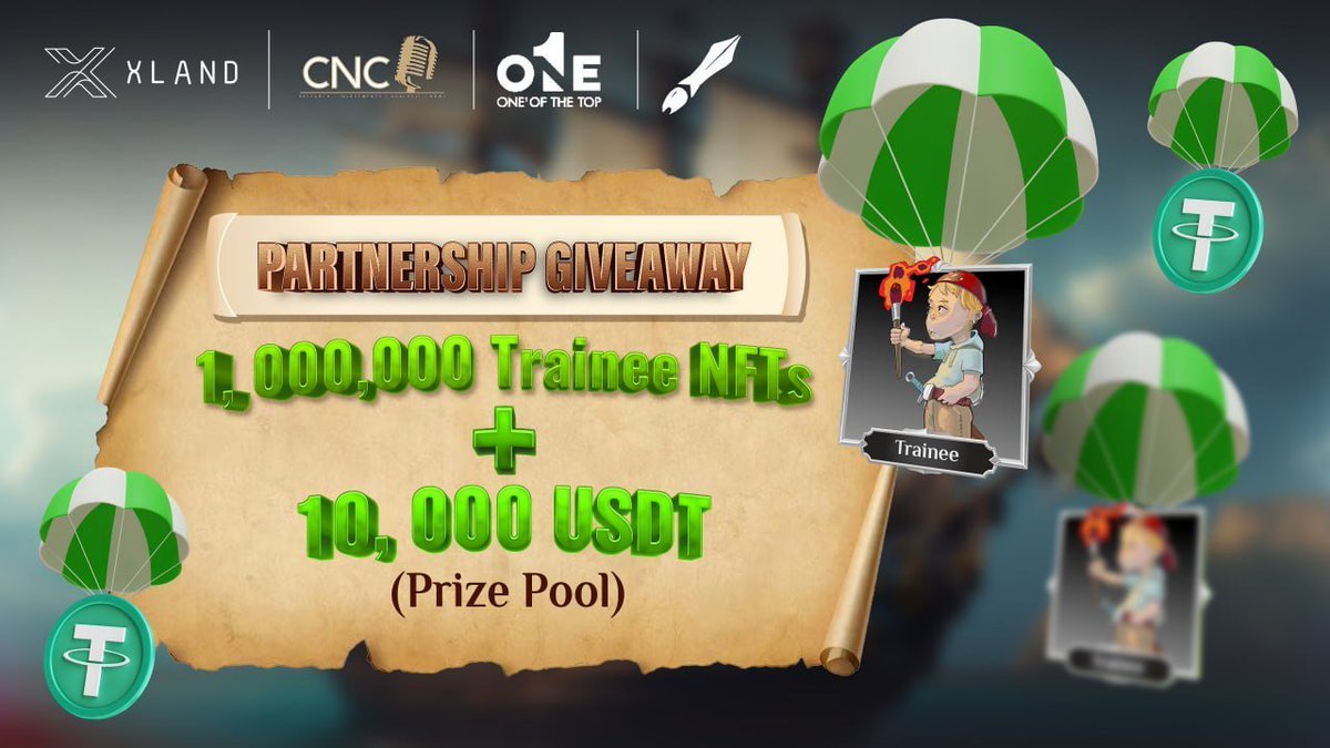 ⛵️#Xland  #CNC   #TOP1 #LPadia Joint #Airdrop⛵️
💰Prize Pool: $1000

To Win🏆
⛵️FL @0xXland  @XLand_KR 
⛵️RT &amp; Like recent tweets
⛵️Tag friends and Comment #Xland $XC #XP #Giveaway #Airdrops #GameFi #Freetoplay #P2E 
🚀Submit info on t.me/Xlandairdropbot

GL!