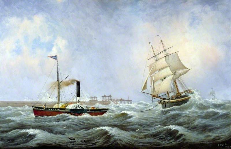 coble_and_keel's tweet photo. Book of the Day: Walter Runciman "Collier Brigs and their Sailors" (1926) An account of the east coast coal trade by a former collier skipper. Picture John Scott "The Brig Brotherly Love " a famous old ship which was said to be 130 years old in 1875 when this picture was painted https://t.co/LojVYkjgqm