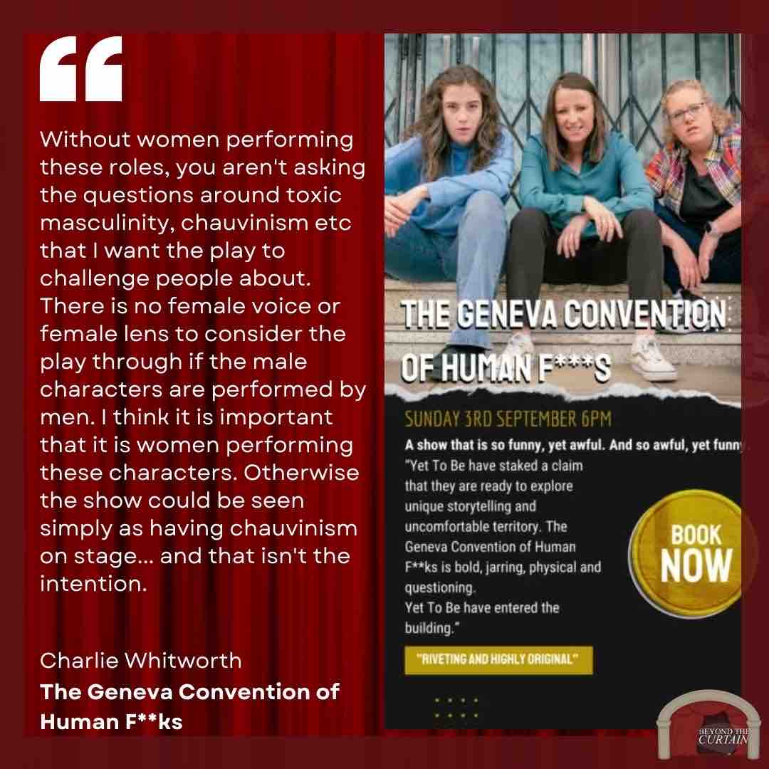 beyondcurtain12's tweet photo. “the show is developed for people who want to be challenged”

Writer and director @PlayWorth discusses @YetToBeUK‘s The Geneva Convention of Human F**ks that plays @TheOtherPalace on September 3rd and tours in the South West.

https://t.co/zcTW5sJaUp https://t.co/UQw721pP72