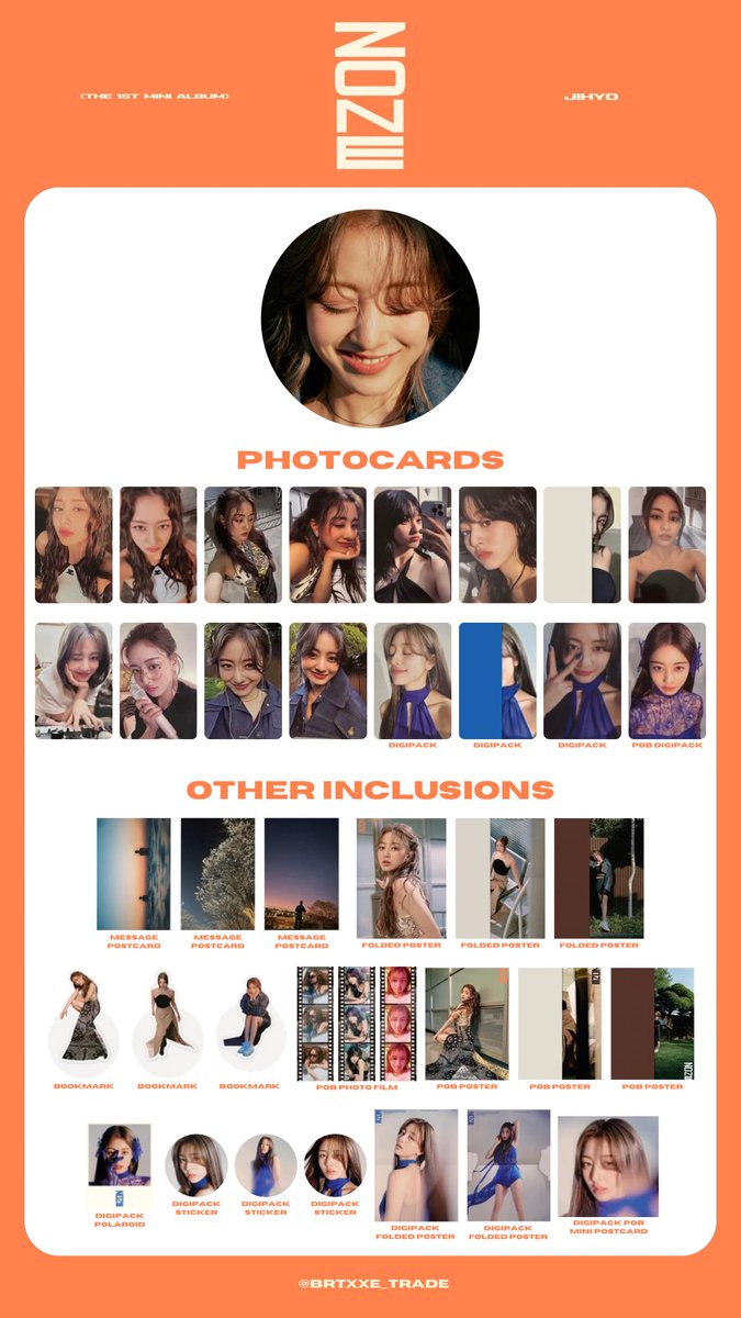 ❶①ジヒョ ZONE KILLIN' ME GOOD KIT 購入特典 トレカ TWICE - JIHYO SOLO ALBUM ZONE Photocards + inclusions template