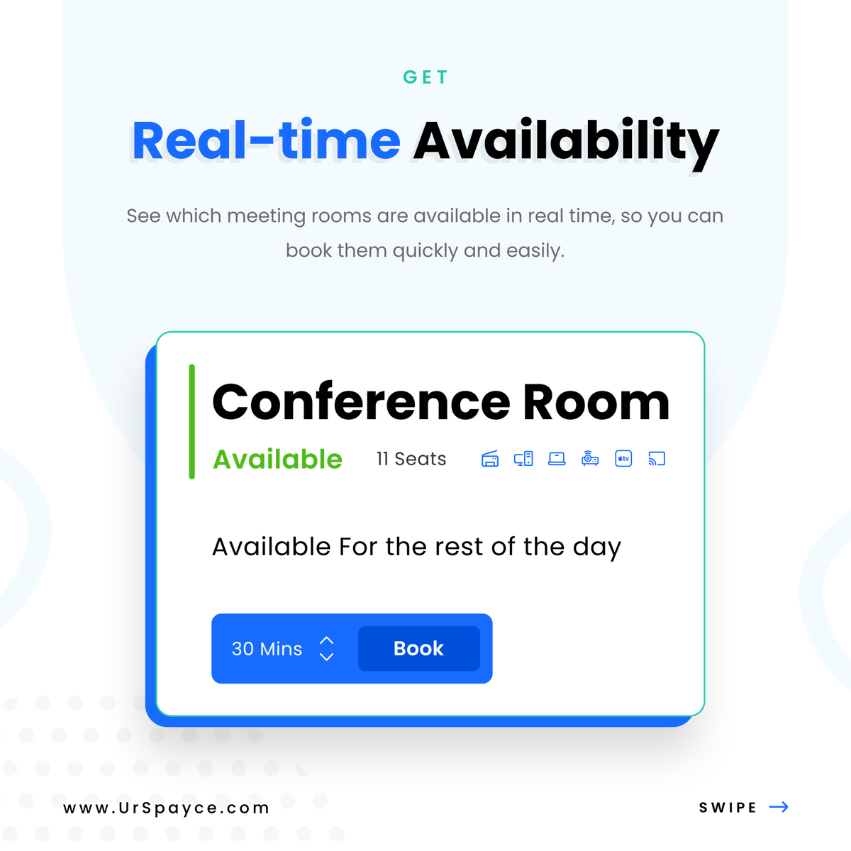 UrSpayce's tweet photo. Hi Office Managers!

We understand your hassles with managing your meeting room booking when there is less space and more people.

With our ROOMS Display App, https://t.co/GE3iwVkPAw