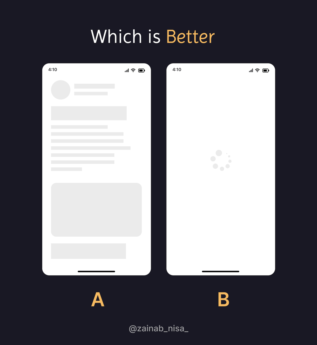 zainab_nisa_'s tweet image. Which loading screen will you prefer ? 🪄

A or B ?