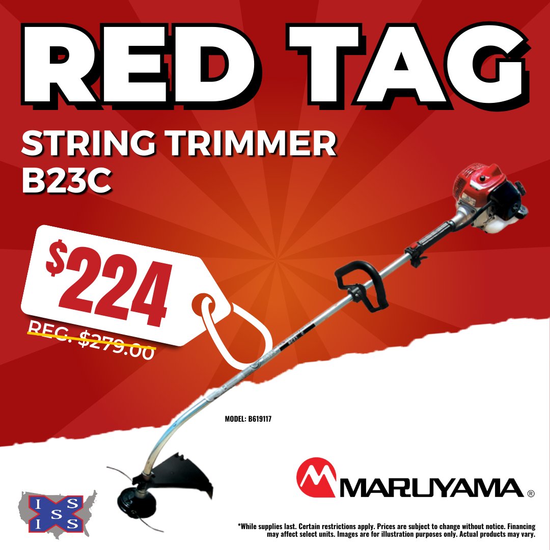 issstallingsnc's tweet image. 🚀 Don't trip over the grass, trim it with style! 🌿 Get your hands on the mighty Murayama B23C string trimmer at unbeatable prices! 🔥

📞 (704) 893-2878
📍 511 Union West Blvd. Stallings, NC 28104
🌐 iss-go.com

#TrimTheHedges #GreenerLawns #MightyMurayama 💪🏼😎