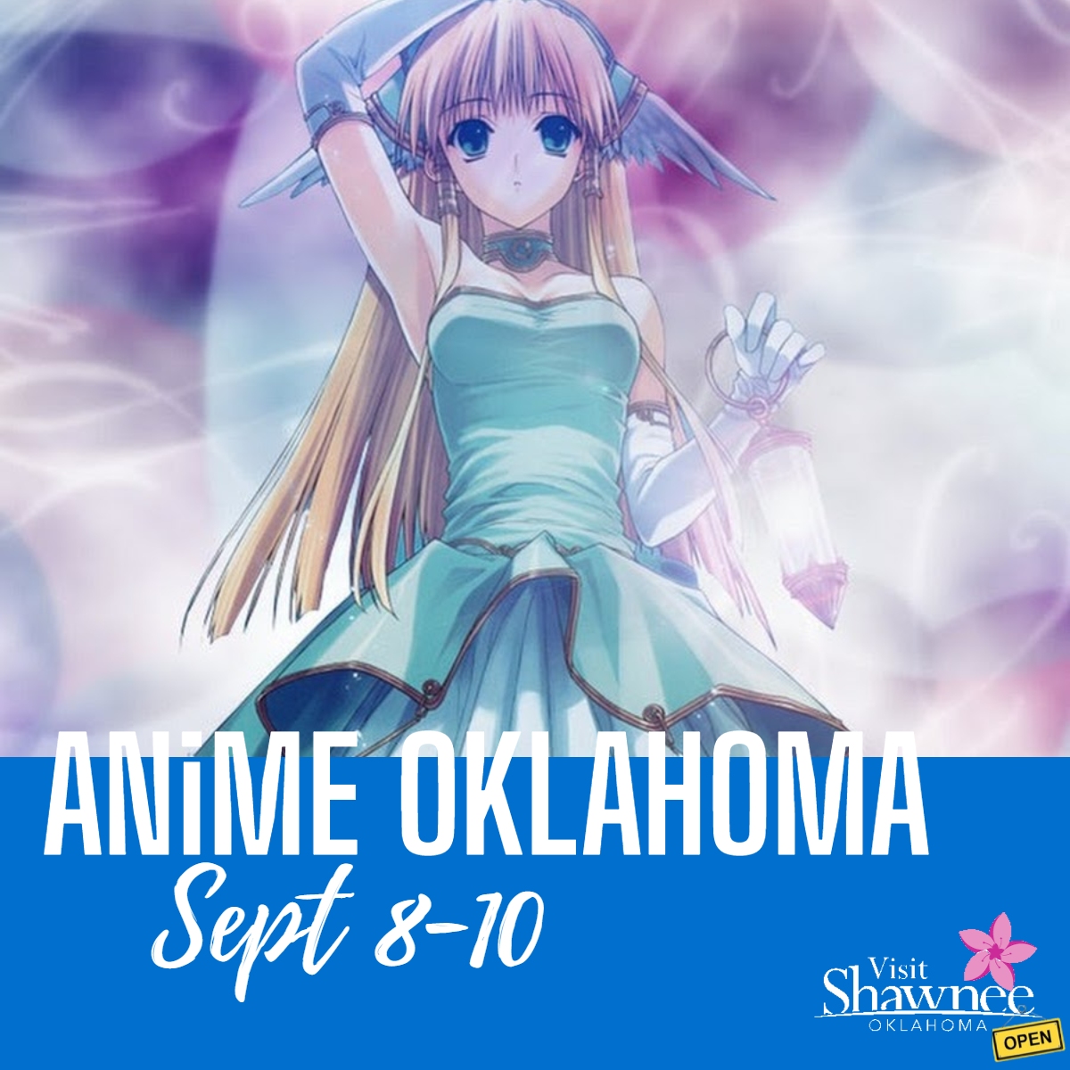 VisitShawneeOK's tweet photo. Save The Date - It's ANiMe Oklahoma - Oklahoma's very own and newest Japanese Animation convention celebrating anime, manga, and comics.

Sept 8-10 at the Grand Casino #ShawneeOK. Celebrity Guests. Meet-ups. Card Tournaments. Video Games. https://t.co/GemxvJm85v