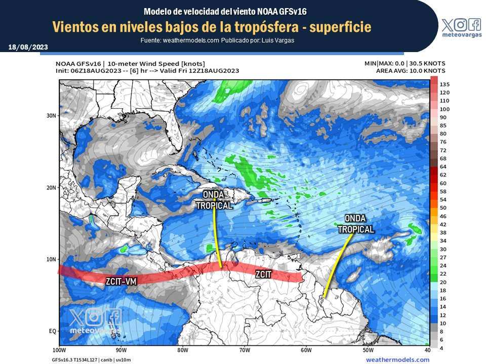 #18Ago Hoy la Zona de Convergencia Intertropical, la circulación local de los vientos y el efecto del calentamiento diurno, estarán produciendo nubes con lluvias de intensidad variable de manera aisladas, en sectores de Zulia, los Andes, Llanos Occidentales y Centrales. Por otro…