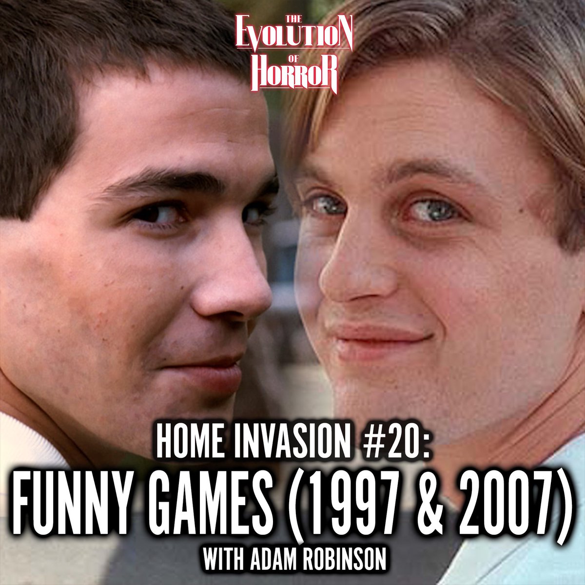 🚨 NEW EPISODE 🚨 This week we're invading your ears to borrow some eggs!  🥚 @Adam_Zed joins me to discuss Michael Haneke's nasty and controversial FUNNY  GAMES (1997) and it's remake (2007). Out now!, image size:1200x1200