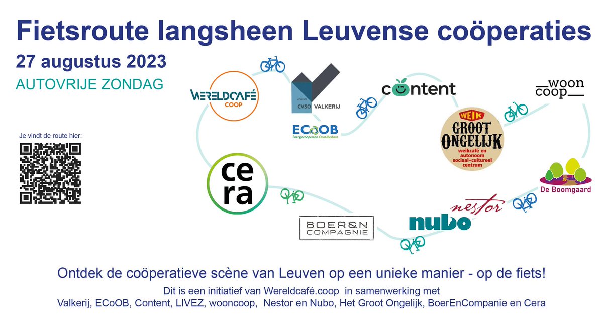 ch_nahon's tweet photo. 1- Ontdek de coöperatieve scène van Leuven op een unieke manier - op de fiets!
Welkom om onze fietsroute te volgen. Ze neemt je mee op een inspirerende reis langs enkele bloeiende coöperatieve initiatieven van onze stad. Van duurzame landbouw, https://t.co/FkDI5djsJz