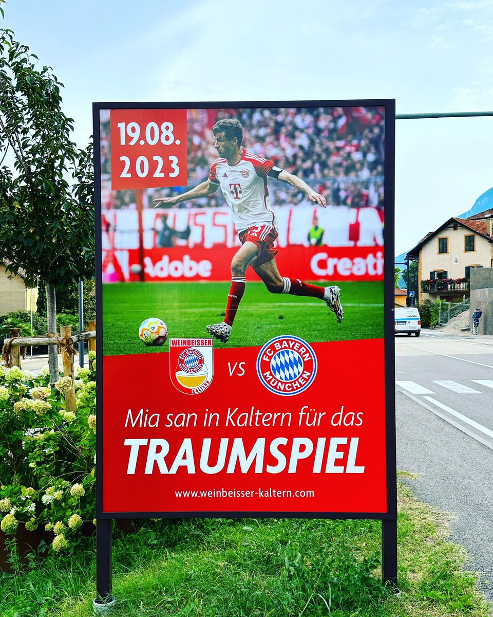 MeindlFCB's tweet image. Siamo pronti! Mia san in #Kaltern für das #Traumspiel! 🔴⚪️ @FCBayern @Bundesliga_DE @Italia_deu @suedtirol_info @RaiBZSport @WetterSued @CantinaKaltern