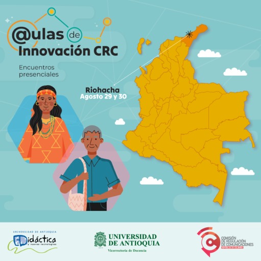 CRCCol's tweet photo. Si estás en Riohacha y estudias o trabajas con los medios de comunicación, radio, televisión, canales comunitarios o la producción de contenidos ¡Te invitamos a inscribirte en las sesiones presenciales de #AulasdeInnovaciónCRC! Para saber más visita https://t.co/9paYOXVFaV https://t.co/kraLTGk7gA