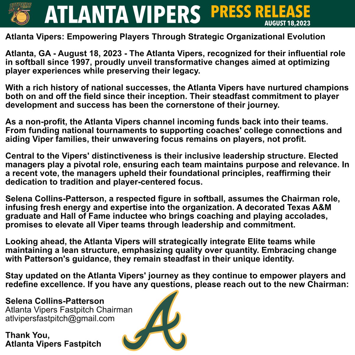 Atlanta Vipers Fastpitch (@thevipernation) on Twitter photo 