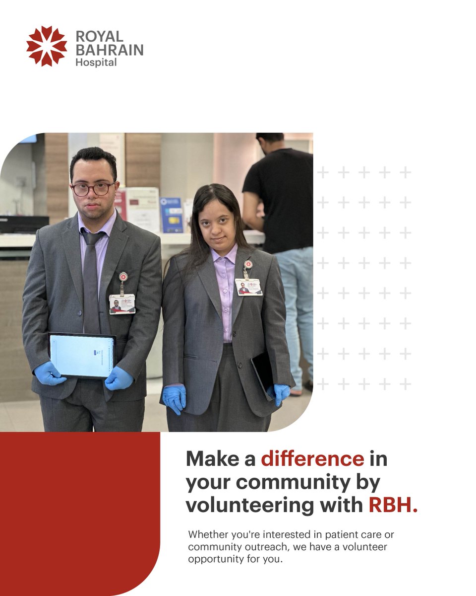 RBHospital's tweet photo. نفخر بفريقنا المتطوّع الذي يساهم في تحسين صحة ورفاهية مجتمعنا. انضم إلينا اليوم وكن جزءًا من فريق رويال البحرين
We are proud of our volunteer team who contribute to improving the health and well-being of our community. Join us today and be a part of the RBH team.
#rbh #manama https://t.co/w5ngwlpdja