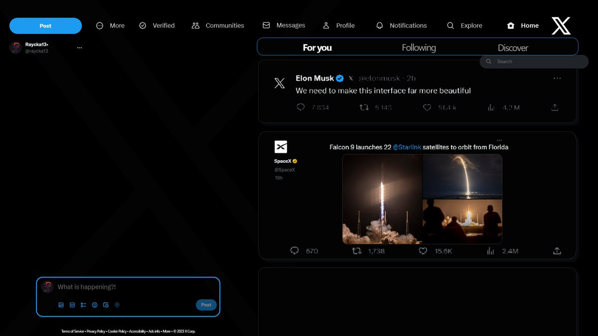 raycka13's tweet photo. @elonmusk I come up with some ideas, and I imagined this, it's not perfect of course, but I had fun making this. It would totally change the look of X 😆 https://t.co/JGg0CTxeM5