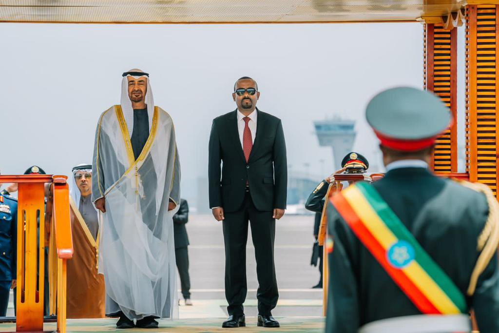 AbiyAhmedAli's tweet photo. I welcome my dear brother and friend His Highness Sheikh @MohamedBinZayed to #Ethiopia. The growing relations between our two countries is rooted in deep mutual respect and a shared vision for mutual progress. We will continue collaborating in pursuit of sustainable development. https://t.co/fl1K5Xs5Xj