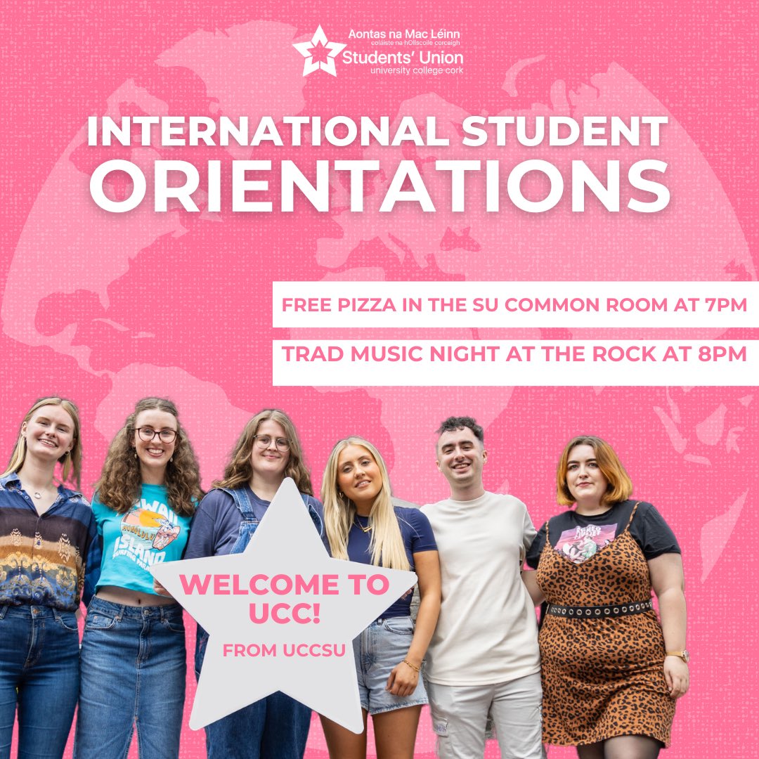 Attention early start international students, we so enjoyed meeting you today! ⭐️🌎 Please join us tonight for some pizza & trad music 🎶 🍕🇮🇪 Your Voice. Your Union. ✊🏽