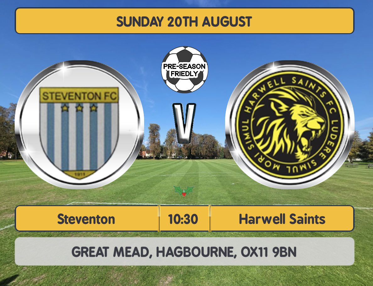 Pre Season Friendly ⚽️

This Sunday we take on <a href="/HarwellSaints/">Harwell Saints FC</a> 

UTV