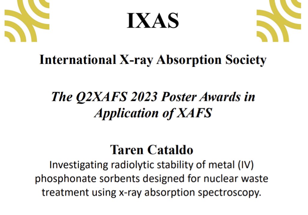 Really excited to share that I received a poster award at Q2XAFS for the "Application of XAFS" in my PhD research. It was a great conference and I'm grateful to have the chance to discuss my work with experts in the fields.