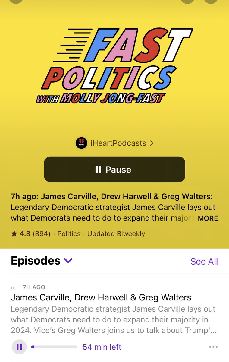 Very fun episode of @FastPoliticsPod with @JamesCarville, @drewharwell and @thegregwalters 👇🏻👇🏻👇🏻 podcasts.apple.com/us/podcast/fas…