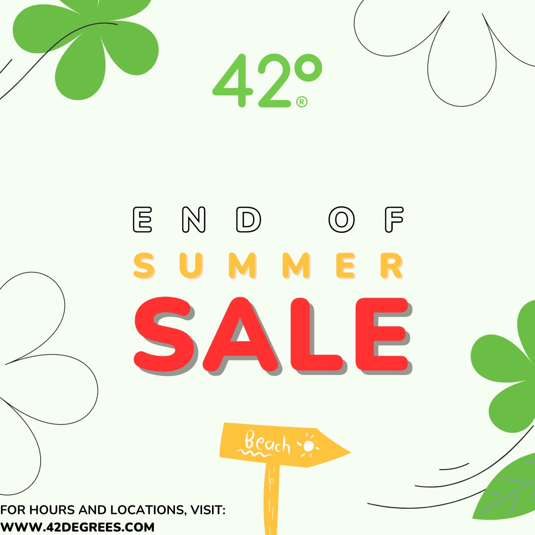 Hurry in this weekend for our End of Summer Sale! 💚

Grab incredible deals on summer essentials before it's too late! 🌊

#42degrees #omaha #headshop #wellness #shopping #sale