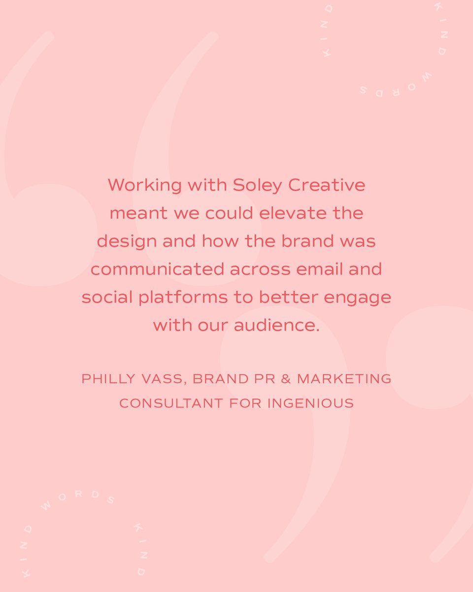 Need a design team who will elevate your brand (even with minimal images!) and help you create commercial email and social media designs? Choose us! Thanks, Philly, for the lovely review of our work together on INGENIOUS.⁠ If you need some help - get in touch! #graphicdesigner