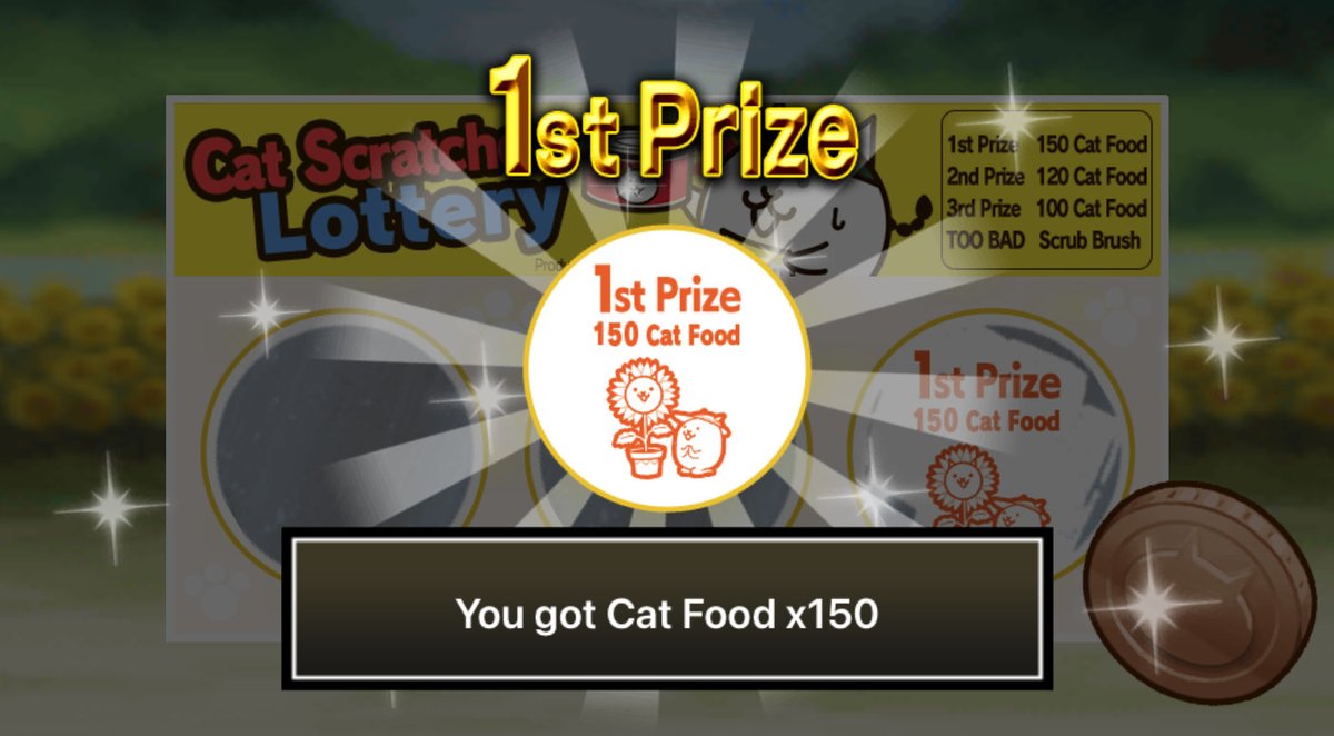 jxstin_m's tweet photo. I won 150 Cat Food from the #BattleCatsScratcher!
Try once each week for a chance at an awesome prize!

#TheBattleCats #BattleCats #CatScratcher #CatsOfSummer https://t.co/zyOL4zzi75