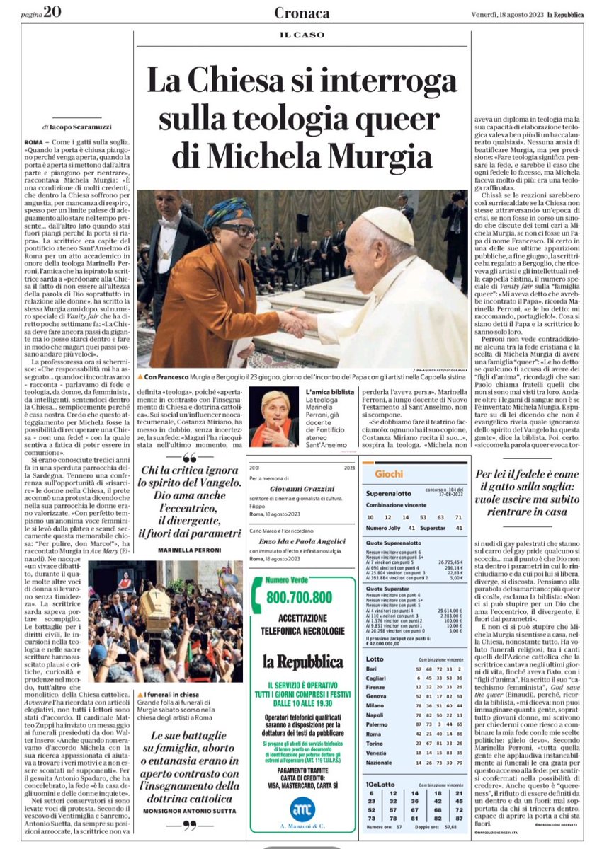 CandiaGianluca's tweet photo. - nella mia parrocchia le donne sono valorizzate.
- Per pulire, don Marco! 
Potente risonanza di @mar_perroni sulla teologia queer di #MichelaMurgia 
Il dibattito su cosa sia "queer" nella versione italiana (sic!) è aperto... https://t.co/FTRPRoBqGO