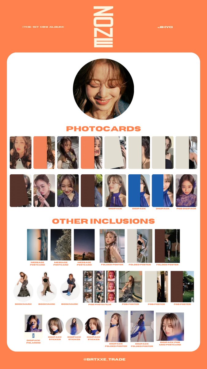 ❶ ジヒョ ZONE KILLIN' ME GOOD KIT トレカ 2枚 TWICE - JIHYO SOLO ALBUM ZONE Photocards + inclusions template